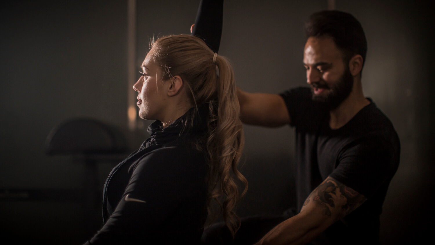 a woman having core training for health and fitness with Bojidar